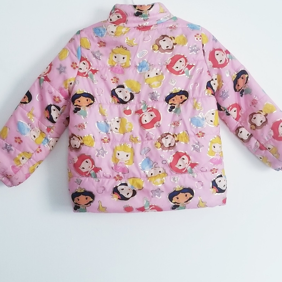 DISNEY Princess Characters Print Pink Puffer Jacket - Picture 9 of 14